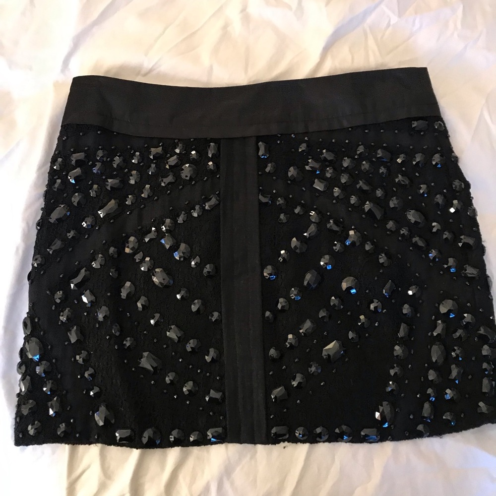 Ryu Black rhinestone mini skirt